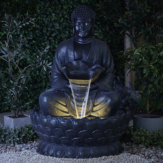 Serenity Extra Large Buddha on a Lotus Flower Water Feature